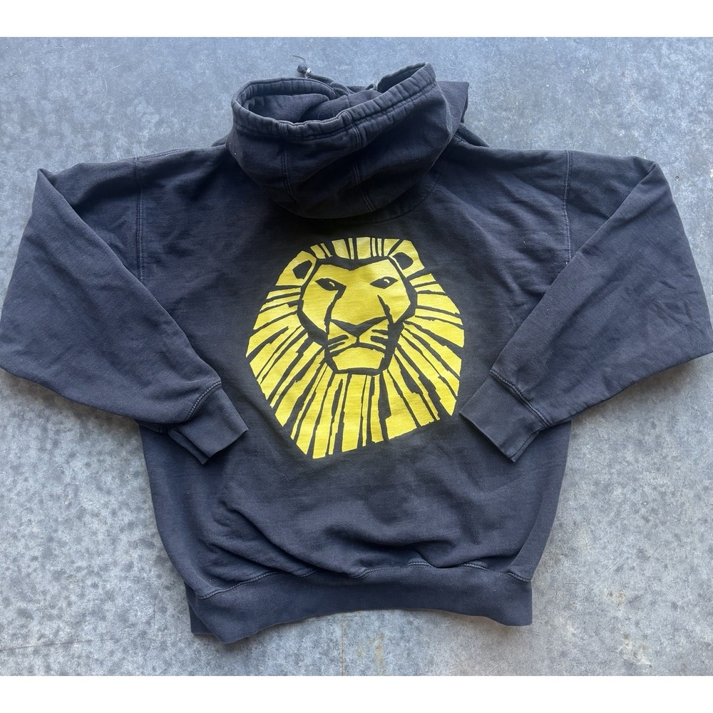 Lion King Zip Up Hoodie Disney Large Sweatshirt Black Simba